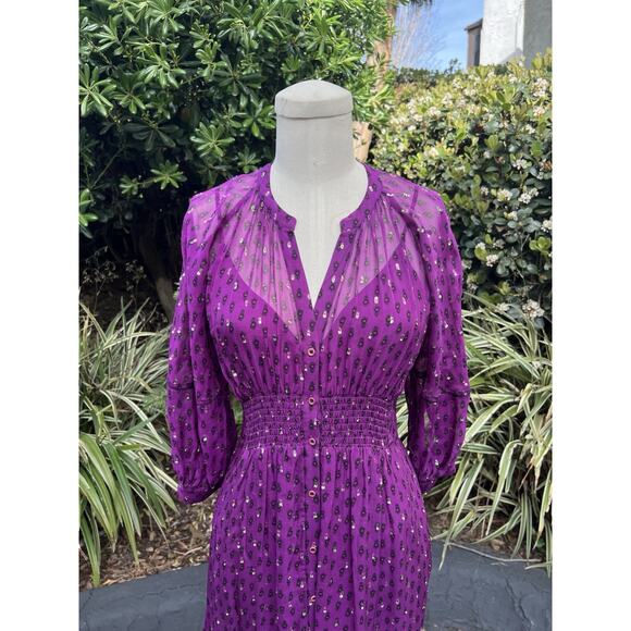 Ba&sh Cyana Metallic Dot Dress sz 0 MSRP $495 - Picture 4 of 6